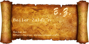 Beiler Zalán névjegykártya